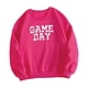 thumbnail image 5 of Sudadera con cuello redondo para mujer, otoño, linda sudadera para entrenamiento atlético Rosa Rosa, 5 of 7