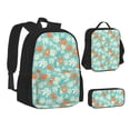 thumbnail image 2 of Naloa Cute Sloth on Floral Tree Print Large Capacity Backpack Lunch Bag Pencil Case Combination 3 Piece Set for Student, 2 of 8