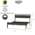 thumbnail image 5 of Industrial Queen Bed Frame with Wood Headboard, Platform Base with Storage, Quiet, Tool-Free Assembly, No Box Spring Required, 5 of 10