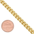 thumbnail image 2 of Men's 7mm Diamond-Cut 14k Yellow Gold Plated Flat Beveled Curb Curb Chain Link Bracelet, 9 inches, 2 of 7