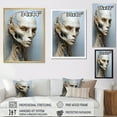 thumbnail image 3 of Designart "Minimalist Alien Skull Art I" Aliens Picture Framed Canvas Wall Art, 3 of 5