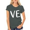 thumbnail image 5 of Gray Summer Outfits for Women 2024, Short Sleeve Womens Short Sleeve Tunic Tops, Valentine's Day Polyester Country Concert Tops, Men And Women With Valentine's Day Love Printed Couple T Shirt Top, 5 of 7