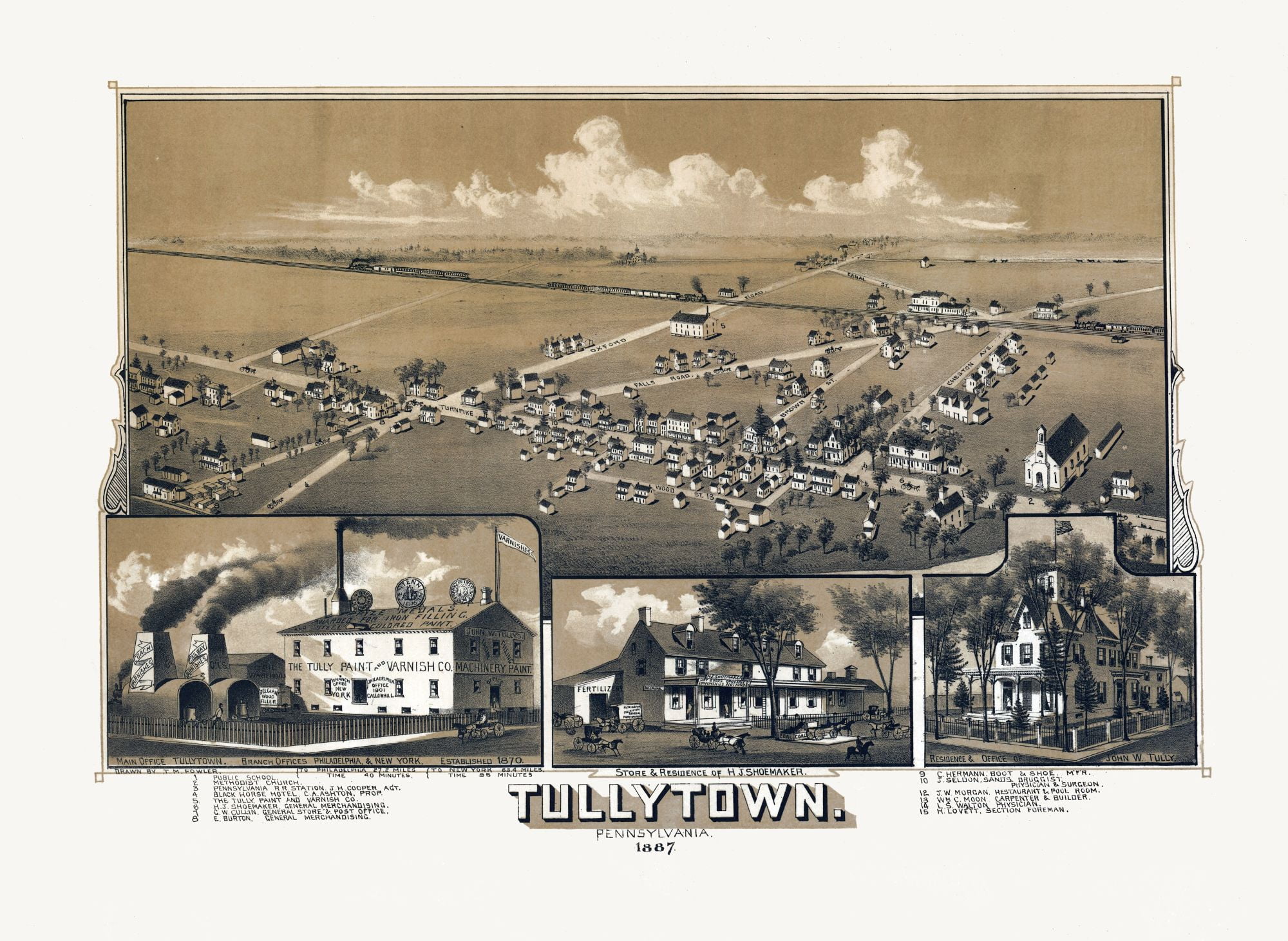 Tullytown Pennsylvania Fowler 1887 31 46 X 23 Walmart Com Walmart Com