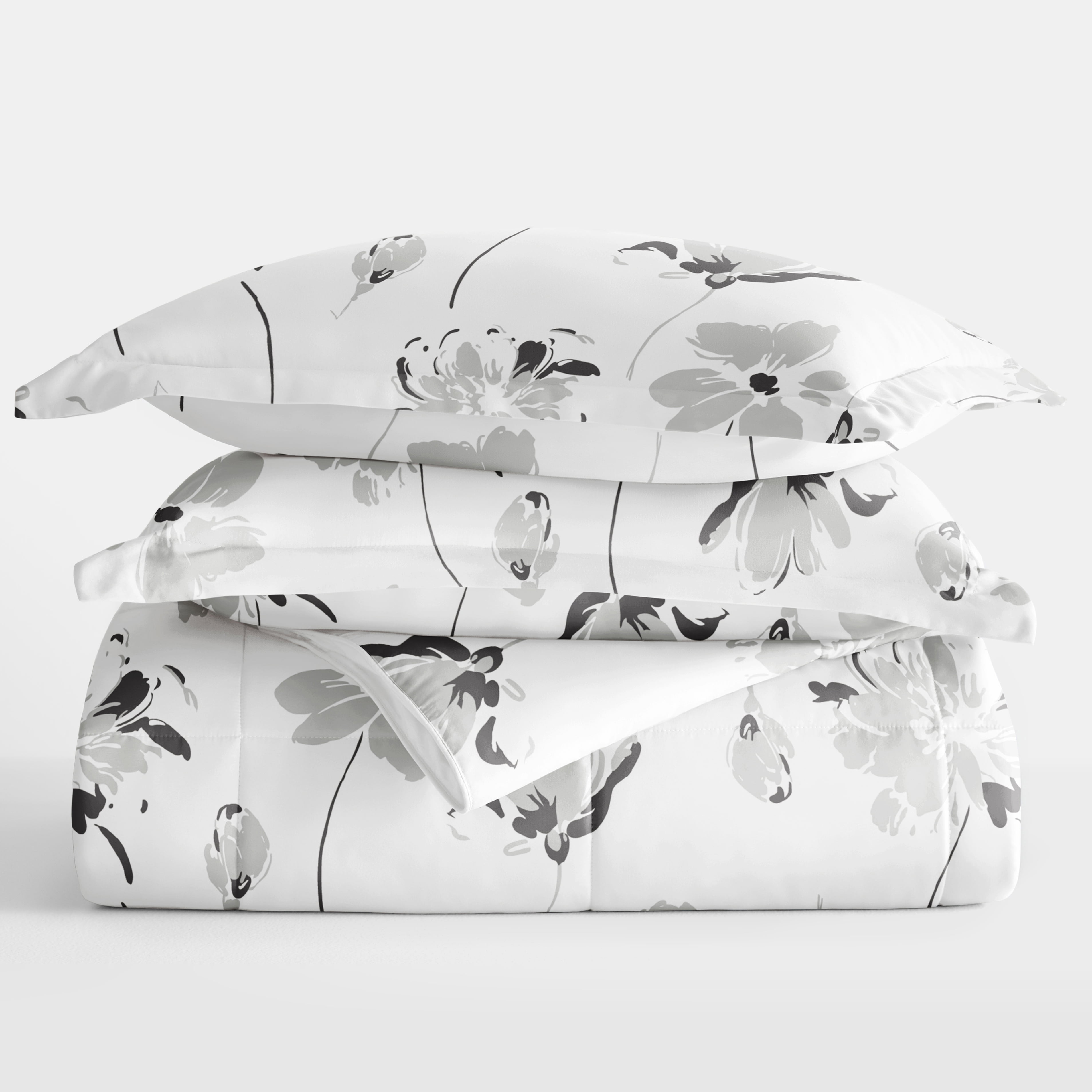 All Season Ultra Soft Comforter Set Down-Alternative Bedding in Magnolia Floral for King/Cal King by Comfort Canopy