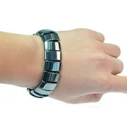 Black Hematite Gemstone Bracelet - Hematite bracelet- Beautiful, Stretchable, Men, Women, Stylish Wrist Jewelry, Rectangle Shape