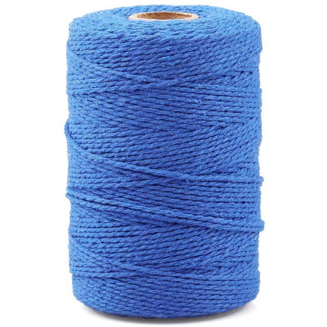 200M/656 Feet Cotton String,Royal Blue String,Cotton Cord Craft String Bakers Twine for DIY Crafts and Gift Wrapping-2mm