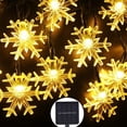 thumbnail image 4 of Dinheiro Luces solares de copo de nieve 20/3050 piezas LED 8 patrones jardín fiesta patio decoración navideña, 4 of 5