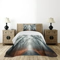 thumbnail image 4 of Ambesonne Nature Quilted Bedspread Set 2 Pcs, Autumn Sky and Leaves, Twin Size, Grey Red, 4 of 5