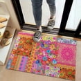 thumbnail image 2 of Bohemian Floral Patchwork Non-Slip Entryway Door Mat,Boho Indoor Decor Durable Low Plush Door Mat,Washable Welcome Rug for Patio Hallway Home Decor 20x32 Inches, 2 of 7