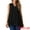 Black, variant on Women's Chiffon V Neck Double Layer Flowy Tunic Shirts L Black