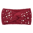 thumbnail image 1 of Sonducket Manténgase abrigado con estilo, cómodo calentador de orejas, diadema de invierno, diademas cruzadas de punto Nueva Perla, portátil Accesorios de disfraces azufaifo rojo, 1 of 6