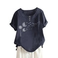 thumbnail image 4 of Babysbule Women's Tops Fashion Woman Rounk Neck Short Sleeve Blouse T-Shirt Printing Loose Tops, 4 of 5