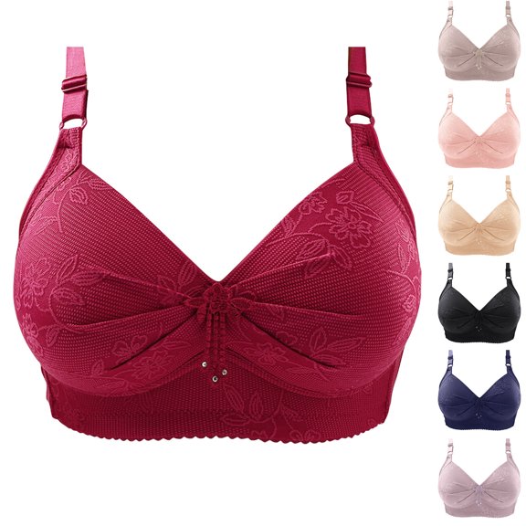 Wutalume Women's Full Bust Thin Bras - Wireless Lifting Support Bra, Soft Fabric Comfort Bra for All-Day Confidence,Complexion 3XL