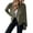 Army Green, variant on Women's Faux Suede Jackets Fashion Fall Clothes Long Sleeve Open Front Cropped Coat Outwear Color L