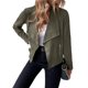 thumbnail image 1 of Chaquetas de Ante Sintético para Mujer, Ropa de Moda de Otoño, Larga, Frente Abierto, Abrigo Corto, Prenda Exterior Verde M, 1 of 10