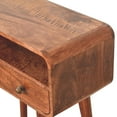 thumbnail image 6 of Artisan Furniture Solid Wood Mini Curved Honey Caramel Console Table with two drawers and 1 open slot, 6 of 10