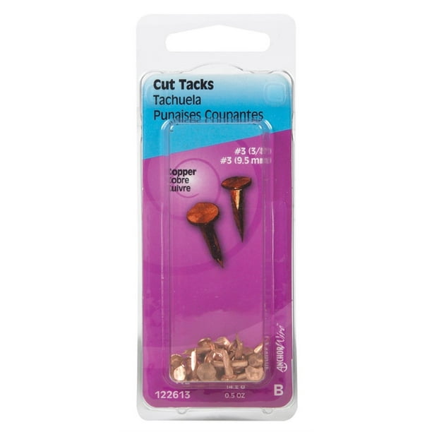 Hillman Cut Tacks No. 3 Copper Card 0.5 Oz Pack of 6
