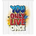 thumbnail image 3 of Ambesonne YOLO Shower Curtain, Cartoon Style Life Message, 69"Wx70"L, Multicolor, 3 of 3