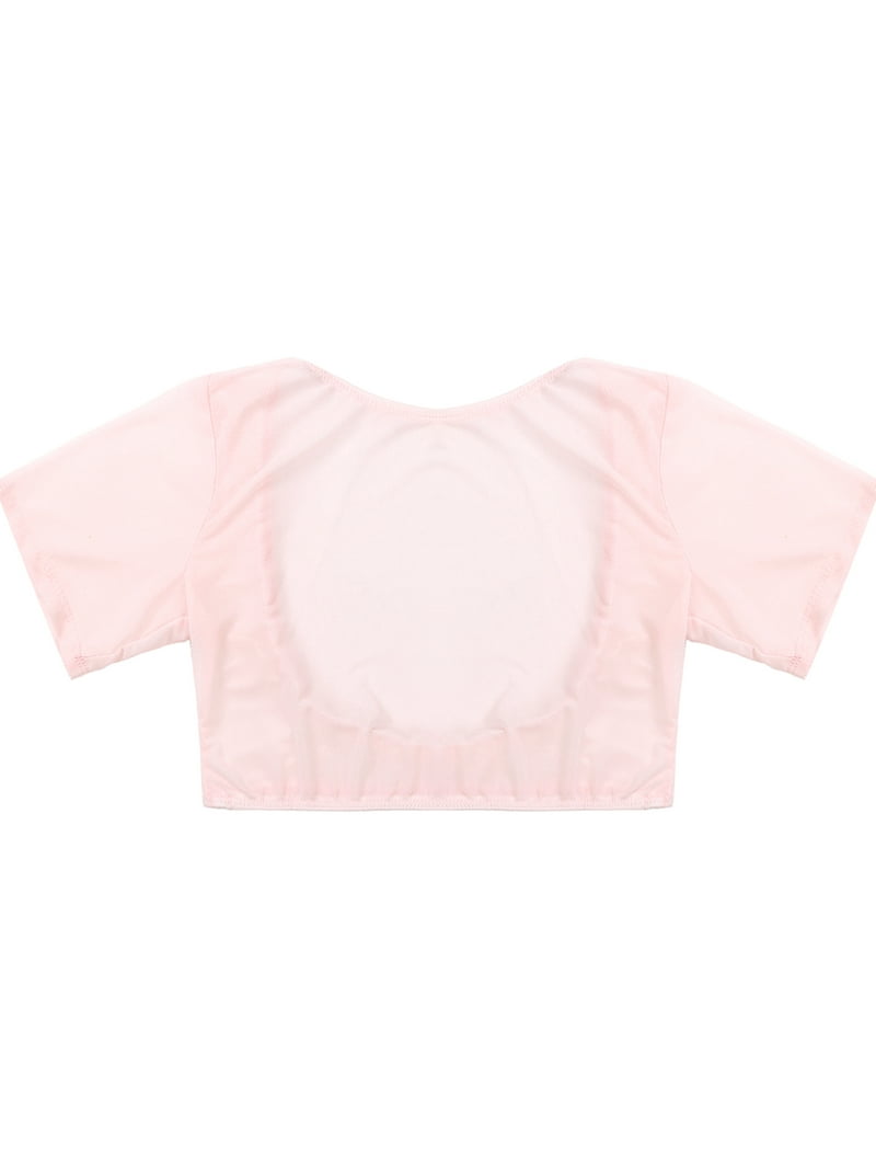 YEAHDOR Womens Transparent Belly Dance Crop Top Dancing