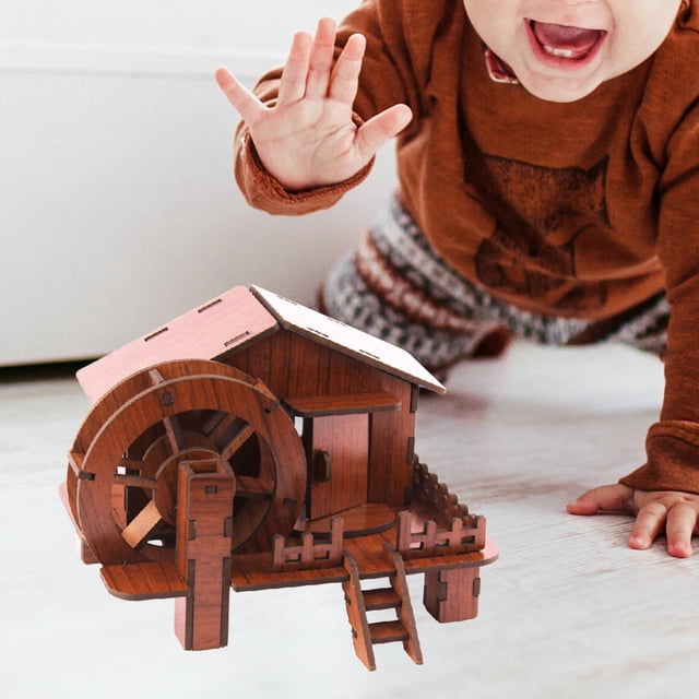 Rompecabezas 3D, casa de madera, de madera, edificios, , Kits DIY, juguete de construcción para niños, rompecabezas, ornamento, regalo de Hugo construcción de rompecabezas
