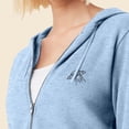 thumbnail image 5 of Dalix UFO Embroidered Fleece Zip Washed Hoodie Cold Fall Winter Women in Misty Blue M Medium, 5 of 5