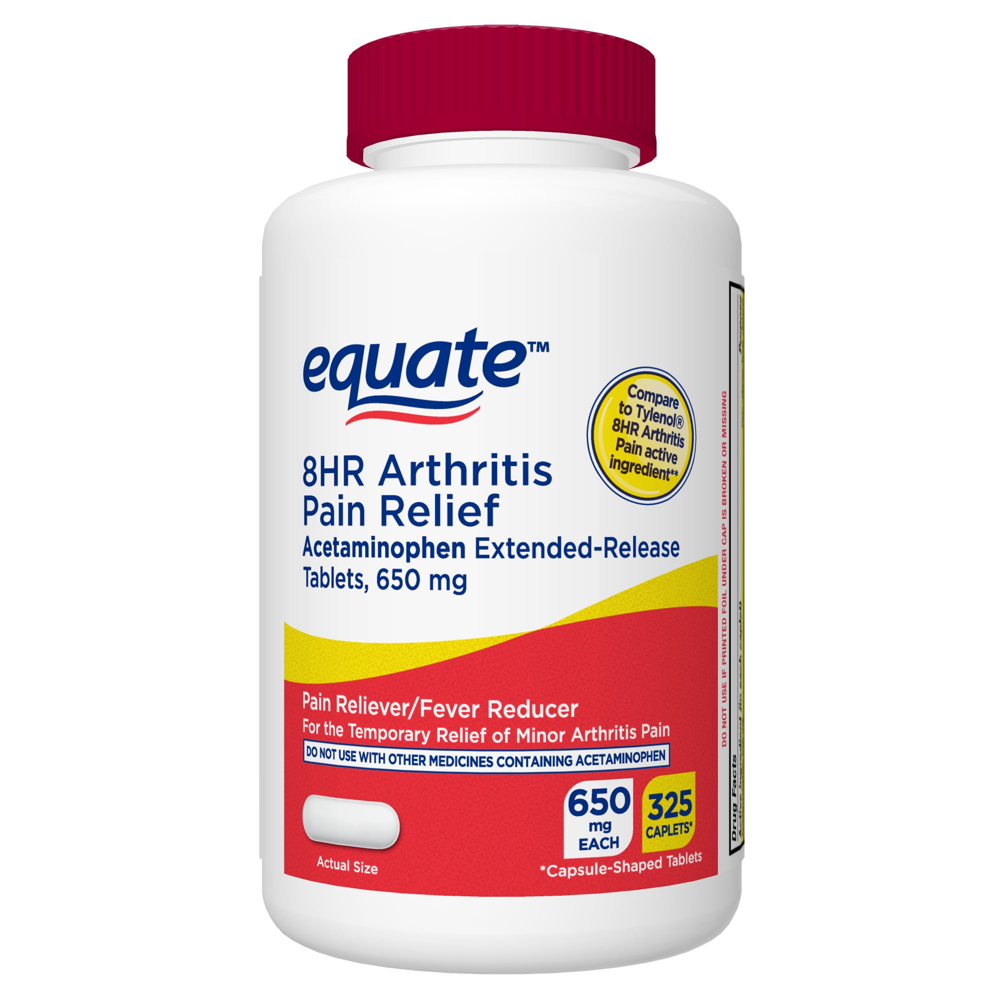 Equate Acetaminophen Extended-Release Tablets 650 mg, Arthritis Pain, 325 Count