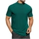 thumbnail image 1 of Camisas de Manga Corta Casual Color Sólido Suéter Cuello Redondo Blusas, Algodón Poliéster, 1 of 7