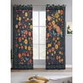 thumbnail image 2 of Boho Flowers Sheer Curtains 84 Inch Length 2 Panels Set for Living Room/Bedroom, Spring Abstract Watercolor Floral Leaf Kitchen Curtains Grommet Semi-Sheer Curtains Drapes Window Treatments 42"x84"x2, 2 of 7