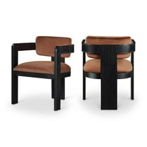 Meridian Furniture Sacha Cognac Velvet Dining Chair, Set of 2