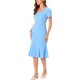 thumbnail image 4 of INSPIRE CHIC Vestido de Sheath para Mujeres, Vestido de Cóctel de los Años 50, Decoración de Botones, Vestido Midi de Sirena con Volantes, Talla XS, Azul Claro, 4 of 6