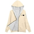 thumbnail image 4 of Mifsaly Plus Size Womens Fleece Jacket Oversized Zip up Sherpa Lined Hooded Sweatshirt Long Sleeve Thick Warm Hoodie Heart Graphic Fashion Thermal Winter Outerwear with Pockets, 4 of 4
