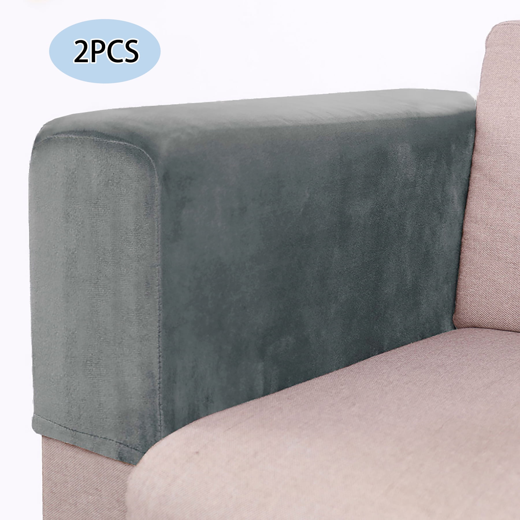 KBOOK 2PCS Armrest Covers Couch Velvet Sofa Arm Slipcovers Recliner
