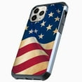thumbnail image 1 of DALUX Hybrid Slim Dual Layer Phone Case Cover Compatible with Iphone 13 Pro Max (6.7 inch) - Vintage Waving Half US Flag, 1 of 3