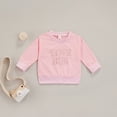 thumbnail image 3 of Toddler Baby Girls Boys Letter Print Crewneck Pullover Sweatshirt Solid Color Fall Winter Clothes, 3 of 7