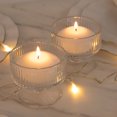 thumbnail image 5 of Efavormart 6 Pack Clear Ribbed Glass Candle Holders 3" – Vintage Coupe Pedestal Candle Cups for Floating & LED Candles, Table Centerpieces, 5 of 5