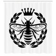 thumbnail image 3 of Ambesonne Queen Bee Shower Curtain, Monochrome Wreath, 69"Wx75"L, Black White, 3 of 3