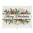 thumbnail image 3 of 2026 Christmas Home Party Decoration Merry Christmas Floral Linen Placemats Waterproof Heat Table Mats Holiday Dining Table Decor Christmas Celebration Party Supplies, 3 of 7