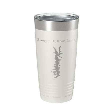 

Sleepy Hollow Lake Map Tumbler Travel Mug Insulated Laser Engraved Coffee Cup New York 20 oz White