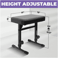 thumbnail image 3 of Liquid Stands Piano Bench Adjustable Stool – Music Keyboard Bench Seat for Piano Keyboard Stand with Black Padded Cushion for Musicians Piano Stool Chair (PU Leather), 3 of 8