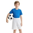 thumbnail image 4 of Toptie Big Boys Youth Soccer Short, 8 Inches Running Shorts with Pockets-White-M/ 10-12, 4 of 7