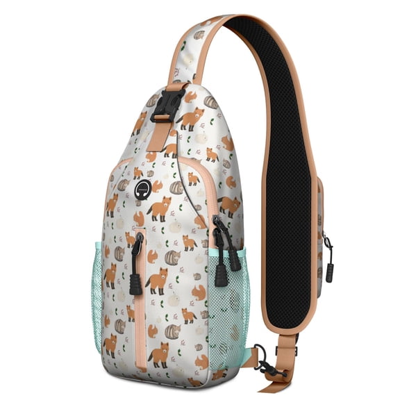 Vintage dog illustration Floral dog design Dog and nature artwork Print Crossbody Backpack Crossbody Daypack, Adjustable Shoulder Strap, Lightweight and Durable, Fashionable appearance, Ideal for shor