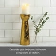 thumbnail image 4 of Elements 4X12-inch Gold Foil Ceramic Candle Holder, 4 of 9