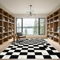 thumbnail image 2 of ODIKA 5'x7' Machine Washable Non-Slip Area Rug, Geometric Black High Traffic Rug, Black, 966817, 2 of 7