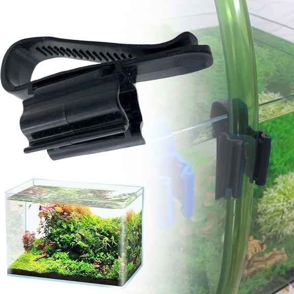Aquarium Hose Holder Clip – PP Tubing Clamp for Fish Tank & Turtle Tanks, Secures 1/2"–5/8" Tubing on Glass Up to 0.5" Thick – No-Slip Water Change Tool