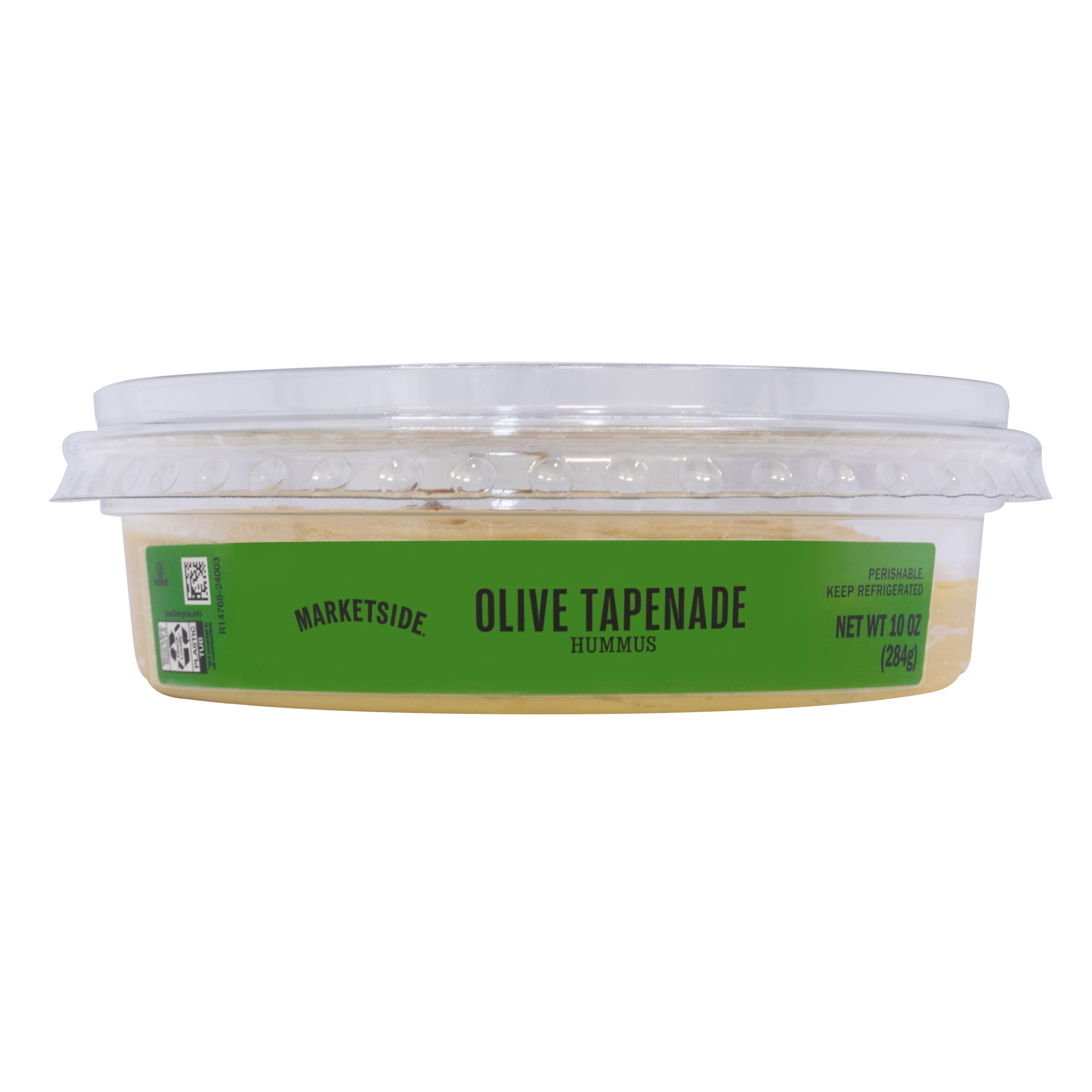 Marketside Gluten-Free Olive Tapenade Hummus 10 oz, Ready to Eat, Resealable Cup, 2Tbsp