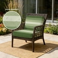 thumbnail image 1 of Outdoor Patio Cushion Covers 2 Pack Sage Green Patio Chair Cushion Covers with Ties and Zipper Gradient Stripes Modern Waterproof Outdoor Seat Cushion Covers for Patio Furniture 22"x20", 1 of 6