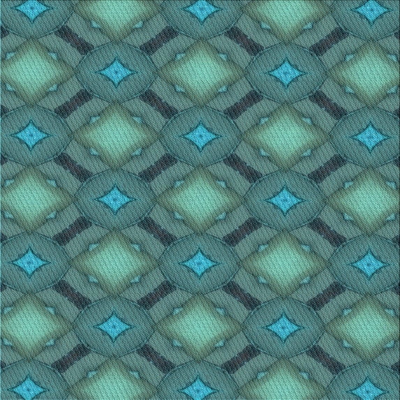 Ahgly Company Indoor Square Patterned Deep-Sea Green Area Rugs, 8' Square