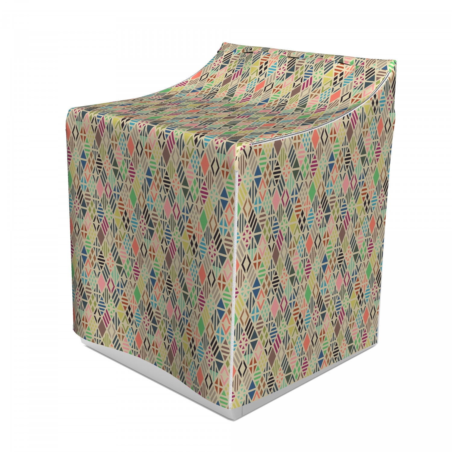 Geometric Washer Cover, Patchwork Art of Rhombus Shape Geometric ...