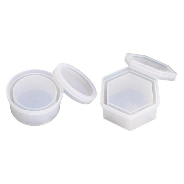 2x de silicona para caja de almacenamiento de joyas con tapa, herramienta de fabricación de de resina