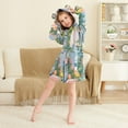 thumbnail image 3 of FORMRS Niños Bathrobe Unisex Hooded Robe Soft Plush Pajamas Sleepwear, Size 2-3T, Floral Seaside, 3 of 7